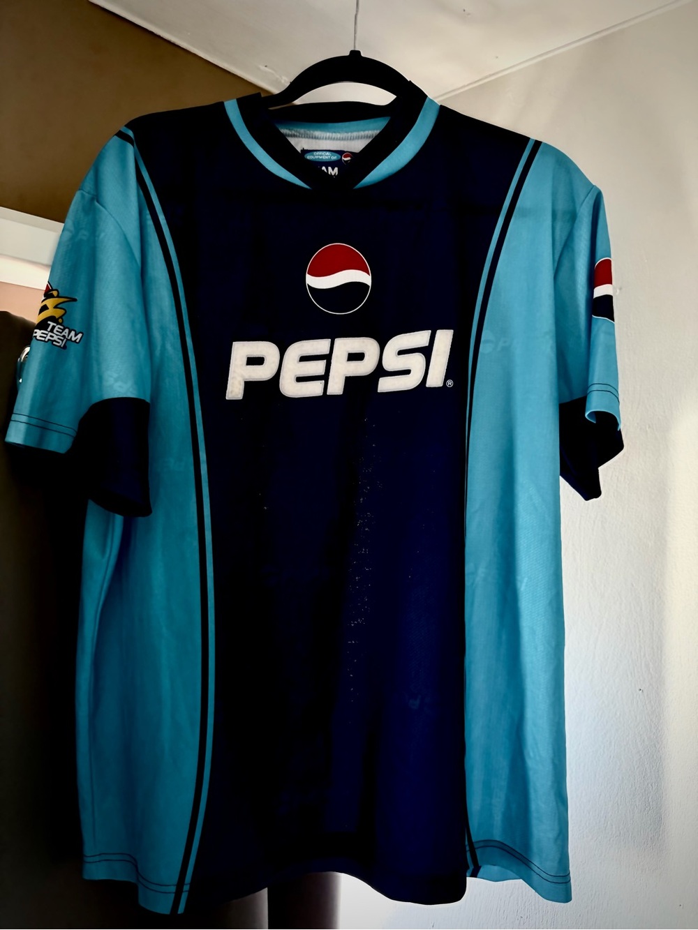 Pepsi Blue and Light Blue Short-Sleeve Jersey